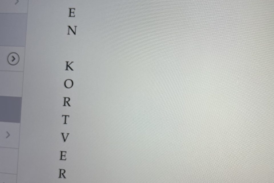 Letters op een scherm