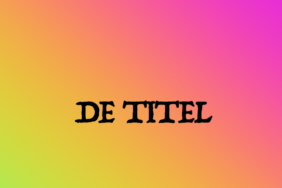 De titel van een boek